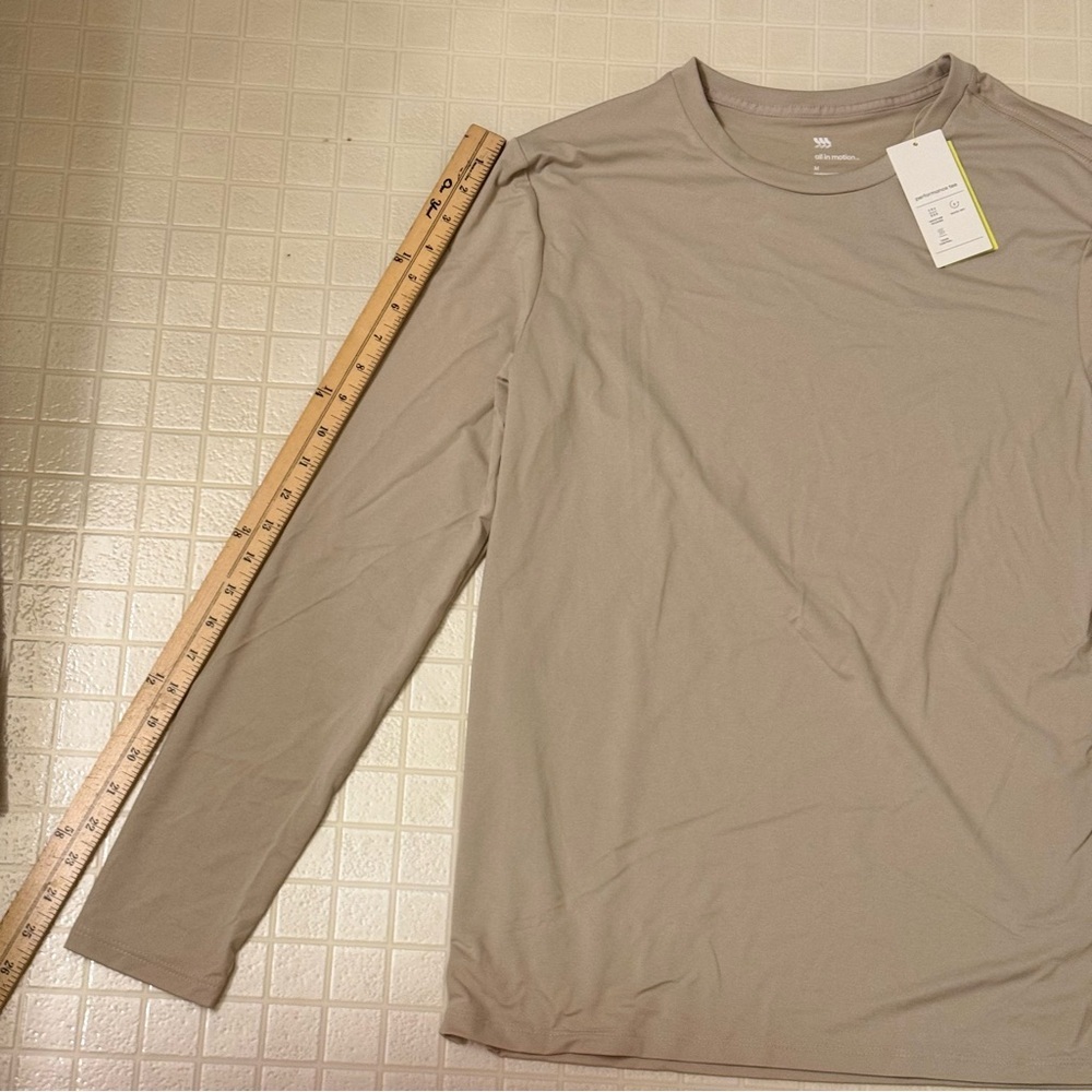 All In Motion Men's Tan Long Sleeve Shirt Size M - Picture 2 of 4